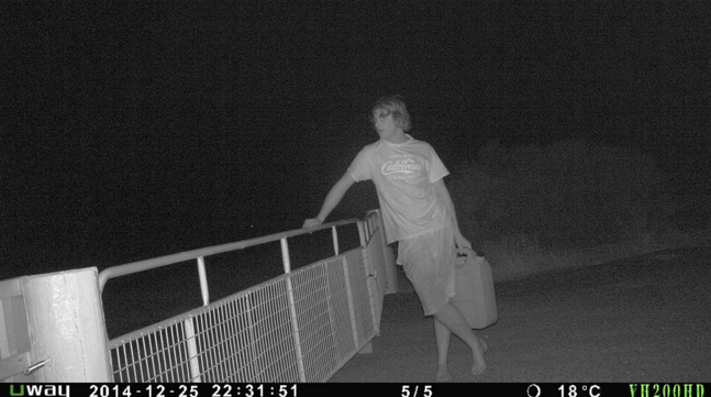 fuel theft still image at night