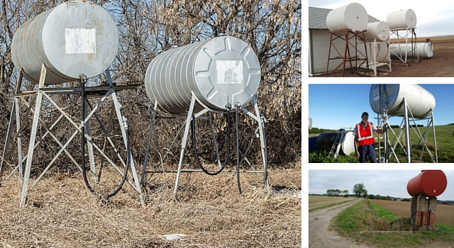 collage of above ground tanks for farming