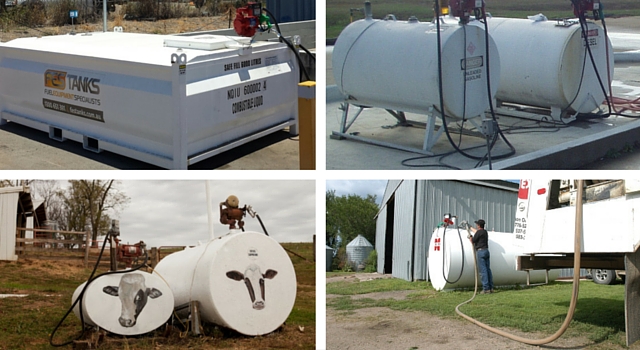 collage of on ground farm fuel tanks